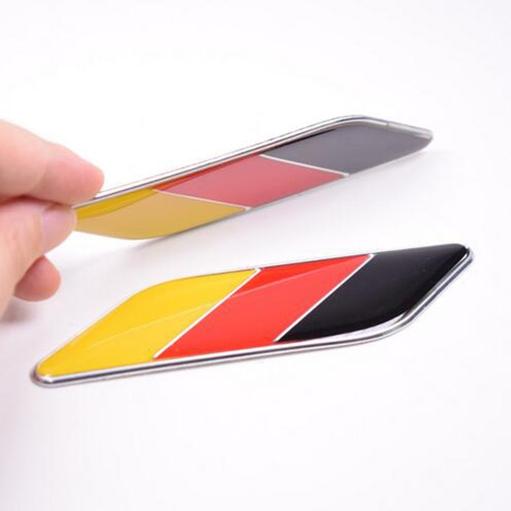 2x Universal German Flag Boot Badge / Emblem (Self Adhesive)