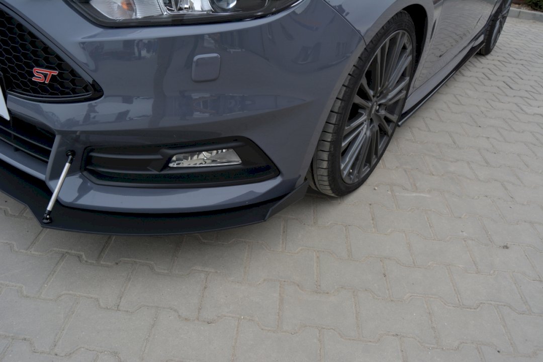 Maxton Design Front Racing Splitter V.2 For Ford Focus ST MK3 Facelift Model (2015-2018)