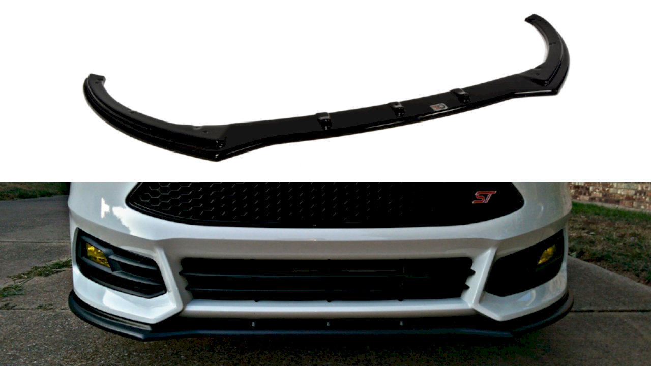 Maxton Design Front Splitter V.1 for Ford Focus ST MK3 Facelift Model (2015-2018)