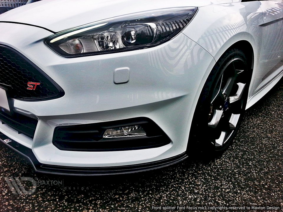 Maxton Design Front Splitter V.1 for Ford Focus ST MK3 Facelift Model (2015-2018)