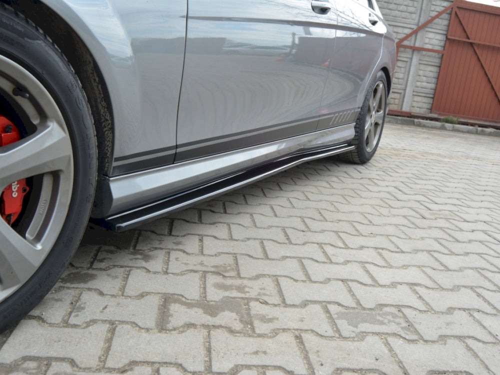 Maxton Design Side Skirts for Mercedes C-Class W204 AMG-Line (Pre-FL2010-2015)