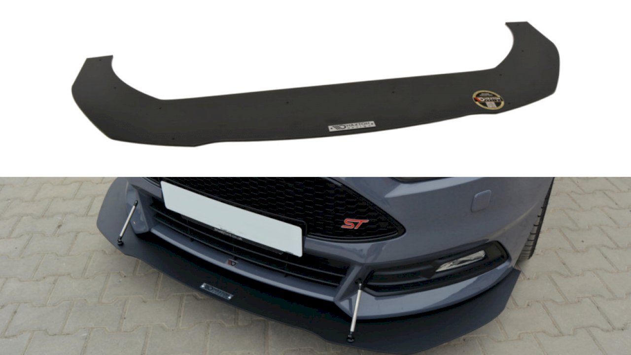 Maxton Design Front Racing Splitter V.1 For Ford Focus ST MK3 Facelift Model (2015-2018)