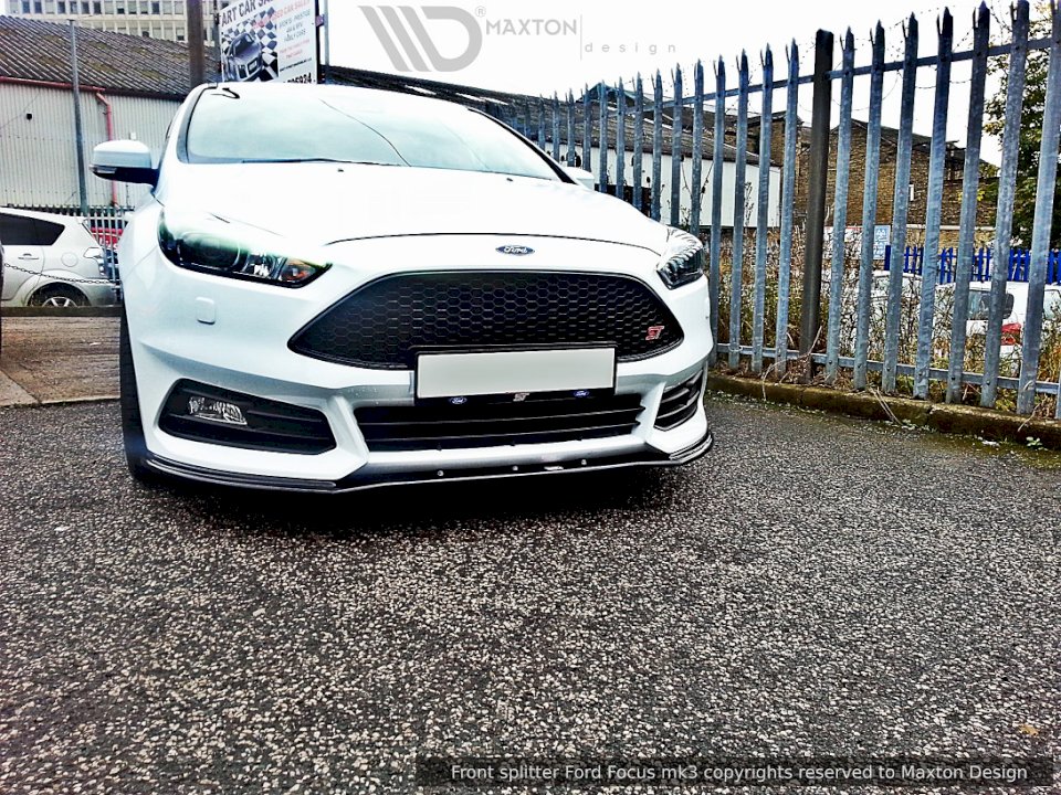 Maxton Design Front Splitter V.1 for Ford Focus ST MK3 Facelift Model (2015-2018)