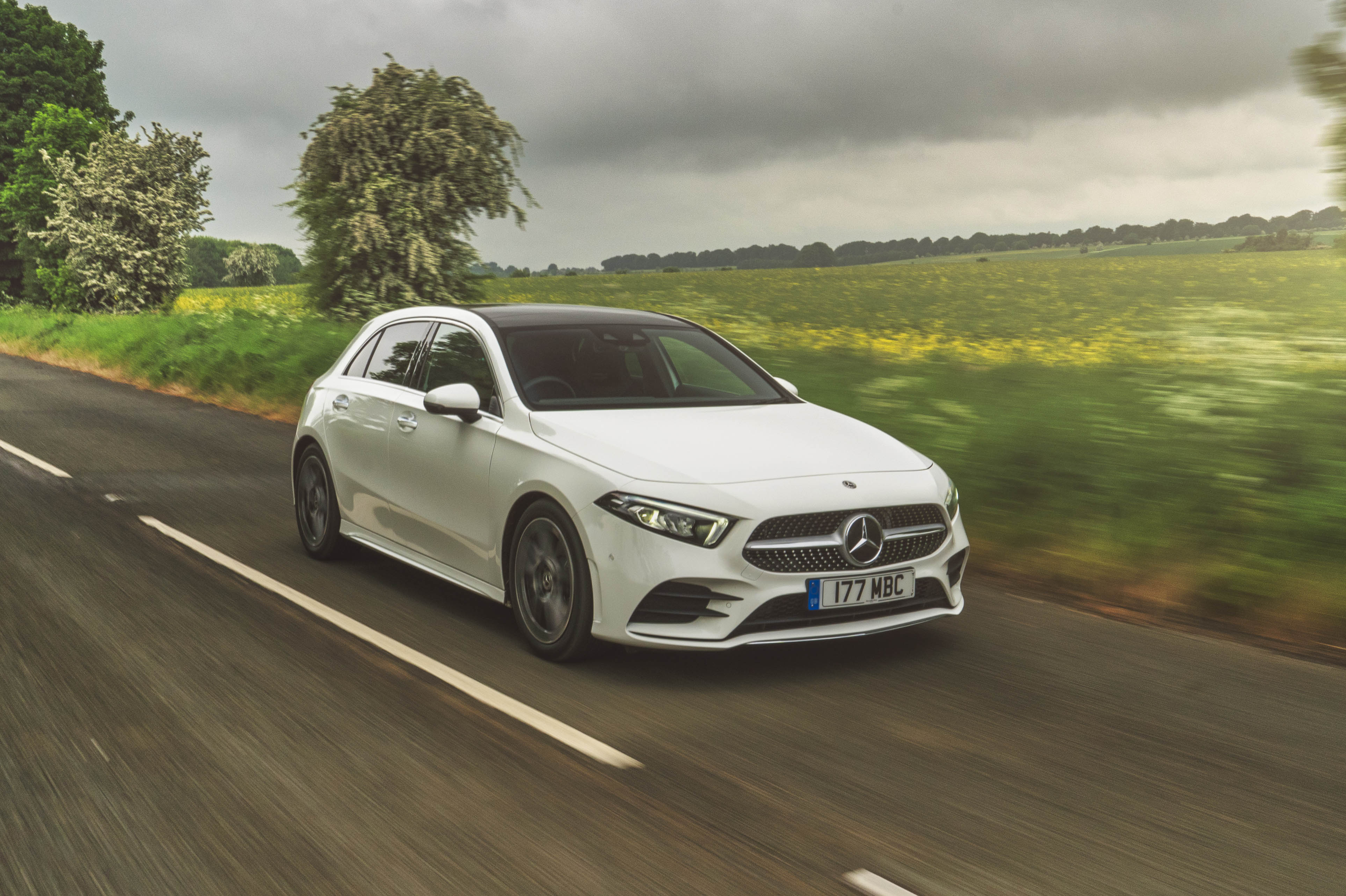 Mercedes Benz A Class W177 MK4 Gloss Black 3 Piece Front Splitter Kit (2018+ Models)