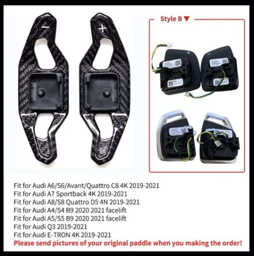 AUDI Multiple Model URUS Style Carbon Fibre Paddle Replacements