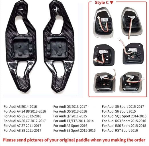 AUDI Multiple Model URUS Style Carbon Fibre Paddle Replacements