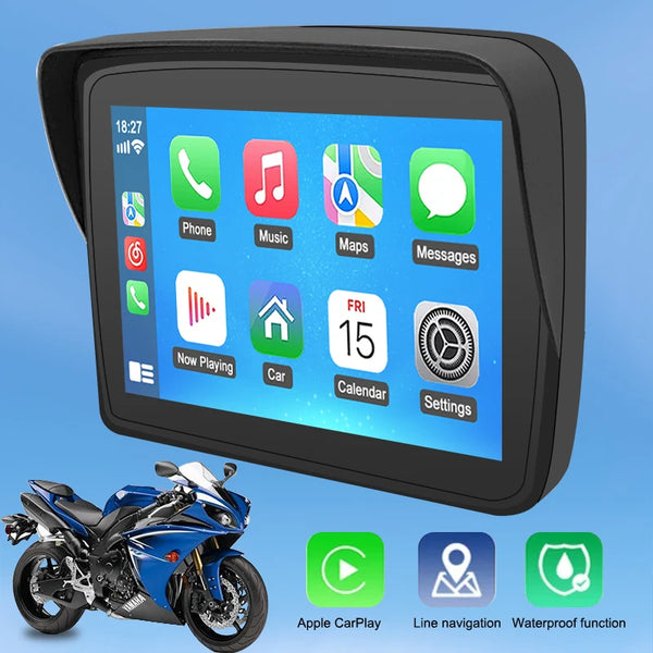 Motorcycle / ATV Wireless Apple Carplay / Android Auto Display & Bracket Kit IPX7 (Waterproof)