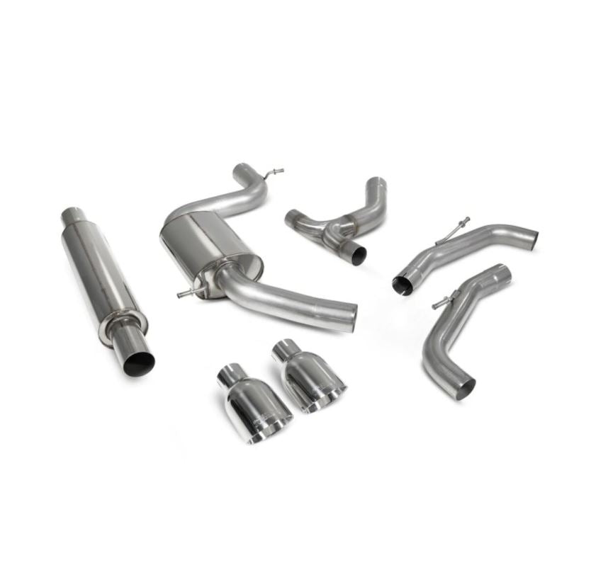 Scorpion GPF-back Exhaust System - Golf Mk8 GTI mk8 custom exhaust ultimate stainless steel progressive slash finish