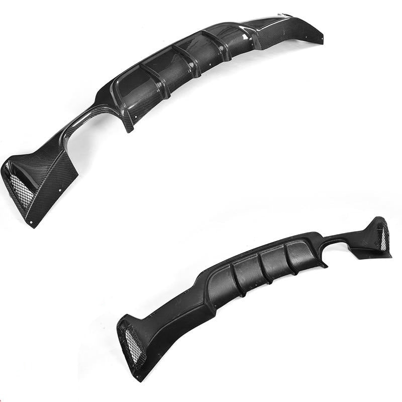 BMW 4 Series Coupe Carbon Fibre / Gloss Black Rear Single Exit Diffuser (F32, F33, F36 2013 - 2018 Models)