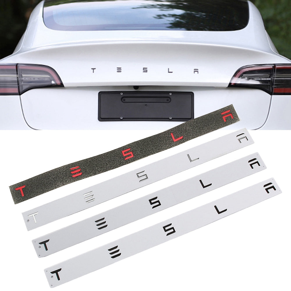 Accessori emblema per Tesla Model 3 bagagliaio anteriore posteriore logo cover adesivo distintivo decalcomanie (nero, motivo fibra di carbonio Accessori emblema per Tesla Model 3 bagagliaio anteriore posteriore logo cover adesivo distintivo decalcomanie (nero, motivo fibra di carbonio