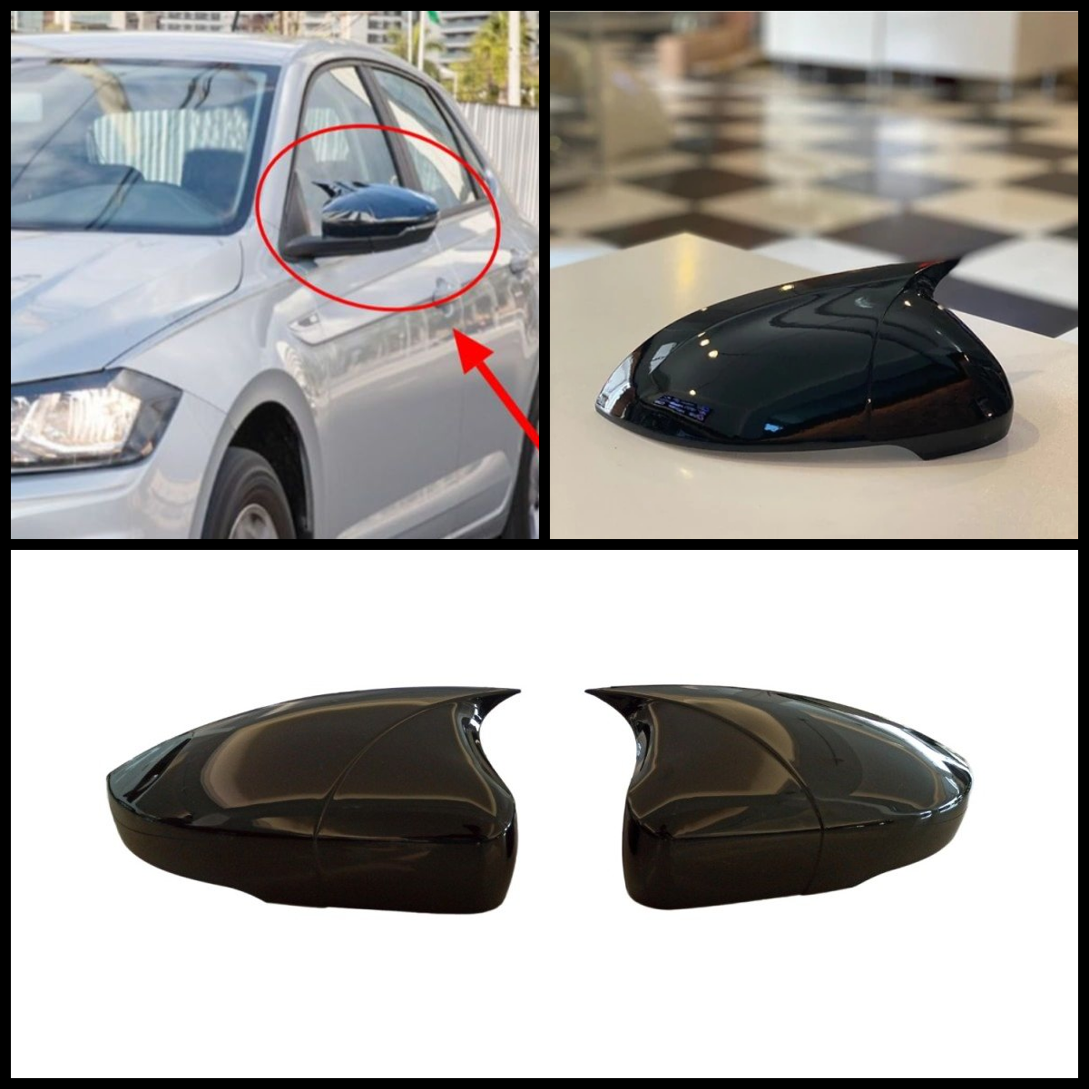 for Renault Megane 4 MK4 2 Pieces ABS Plastic Bat Wing Mirror Covers Caps  Rearview Mirror Case Cover Gloss Black Car Accessories