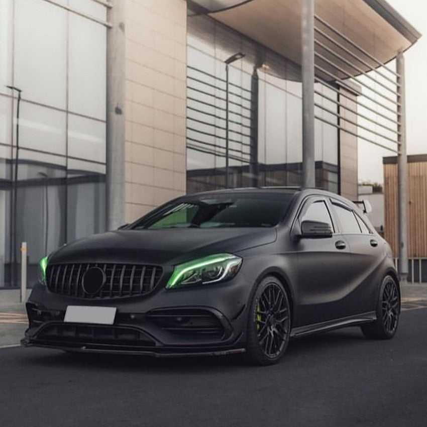 Mercedes A Class W176 Hatch Gloss / Carbon Look Black Front Splitter (2013 - 2018)