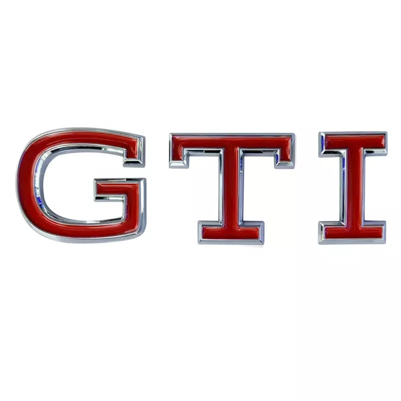 Volkswagen GTI Central Rear Boot Badge (2021+ Version) Black + Red / Red + Silver