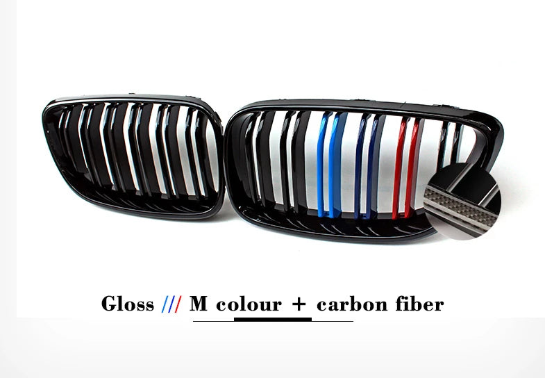 044 - BMW 2 Series Front Carbon Fibre Kidney Grills (2014+ F22 F87 F23) - Diversion Stores Car Parts And Modificaions