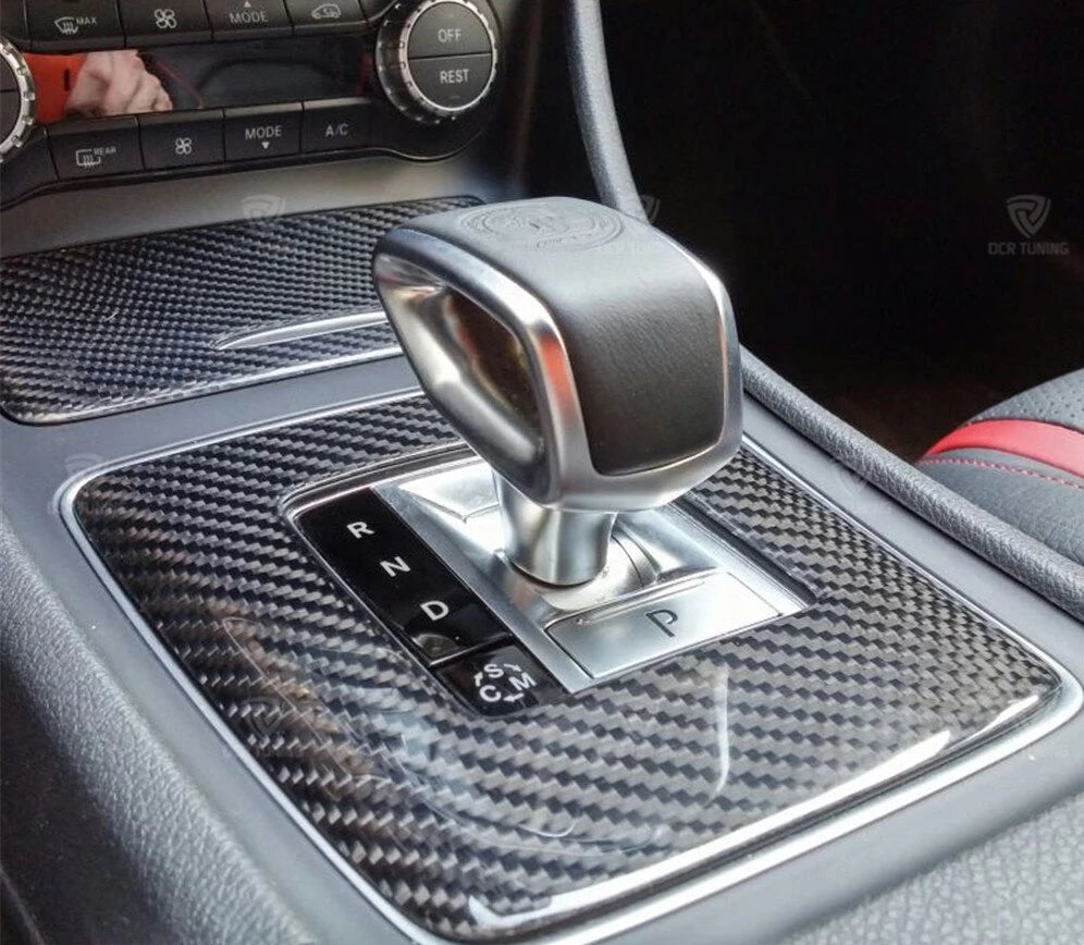 085 - Mercedes A45 / CLA45 / GLA45 AMG Carbon Fibre Gear Selector Surround And Ash Tray Cover Trim. - Diversion Stores Car Parts And Modificaions