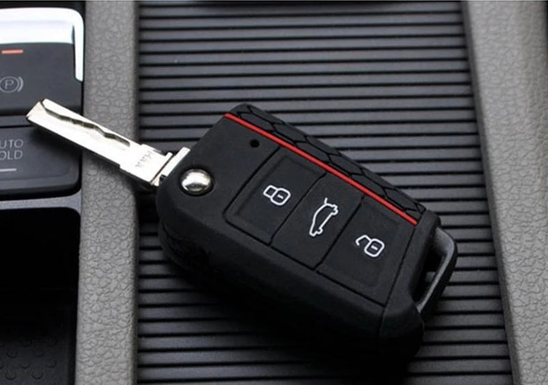 254 - Volkswagen Polo / Golf Silicone GTI Colour Key Cover (Small Key Bottom)