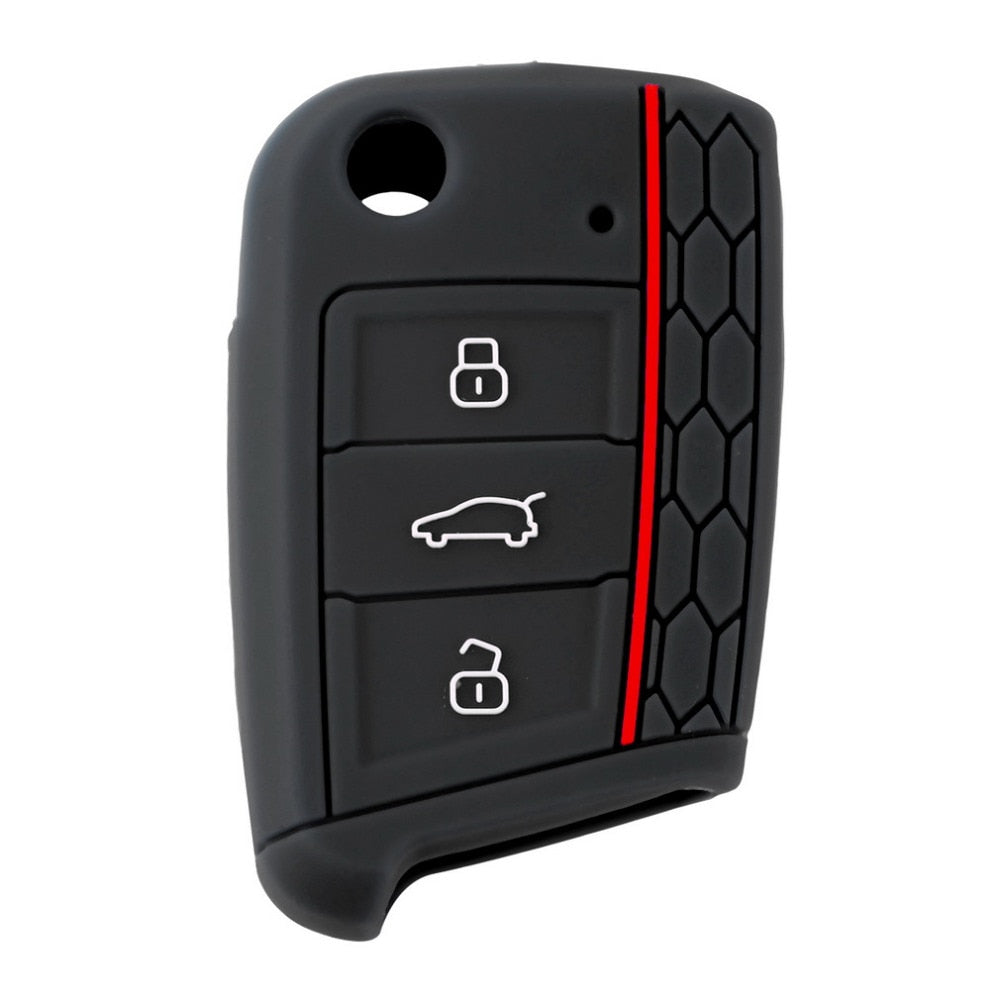 254 - Volkswagen Polo / Golf Silicone GTI Colour Key Cover (Small Key Bottom)