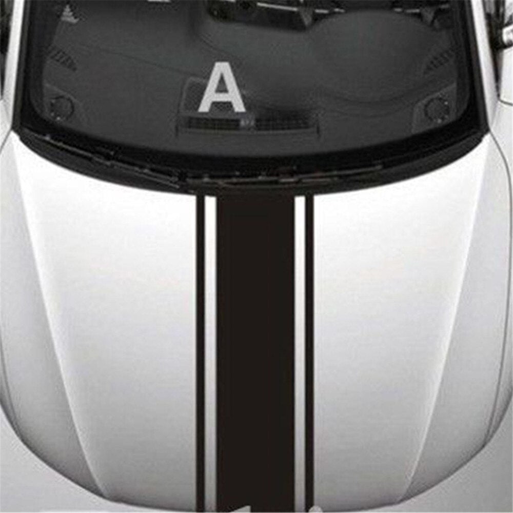 Universal Hood / Bonnet Stripe Decal (4 STYLES) - Diversion Stores Car Parts And Modificaions
