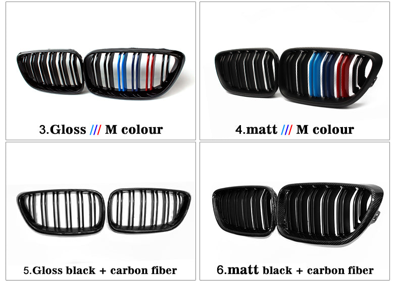 044 - BMW 2 Series Front Carbon Fibre Kidney Grills (2014+ F22 F87 F23) - Diversion Stores Car Parts And Modificaions