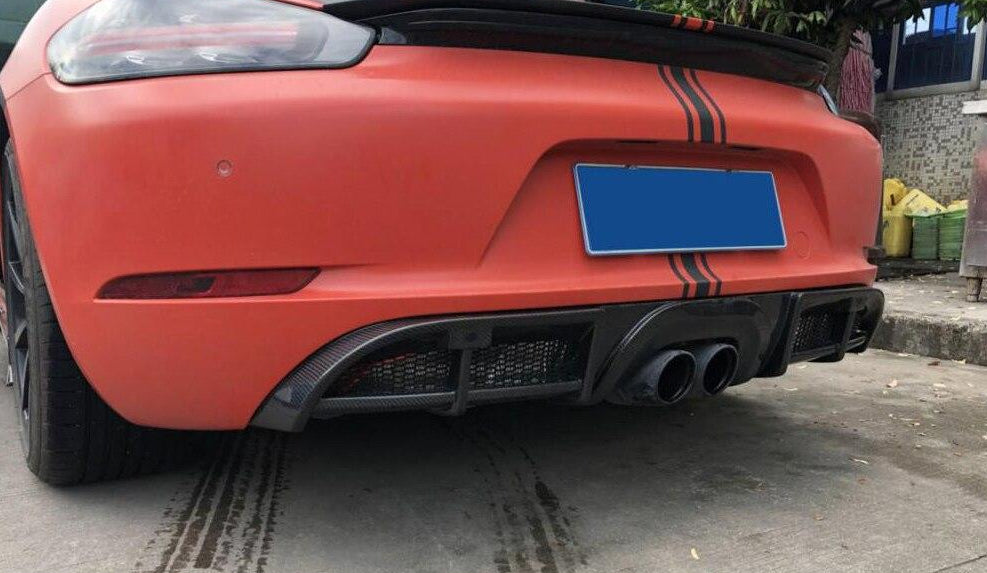 029 - Porsche Boxster/Cayman 718 Rear Diffuser Carbon Fibre - Diversion Stores Car Parts And Modificaions
