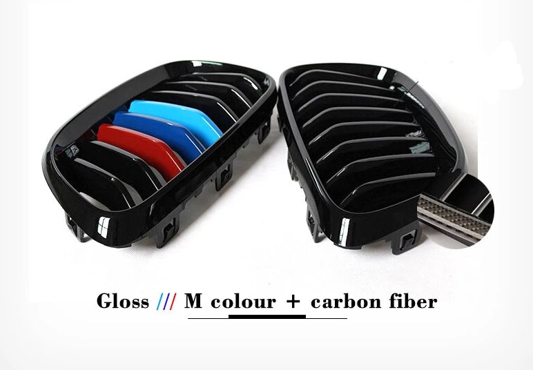 044 - BMW 2 Series Front Carbon Fibre Kidney Grills (2014+ F22 F87 F23) - Diversion Stores Car Parts And Modificaions