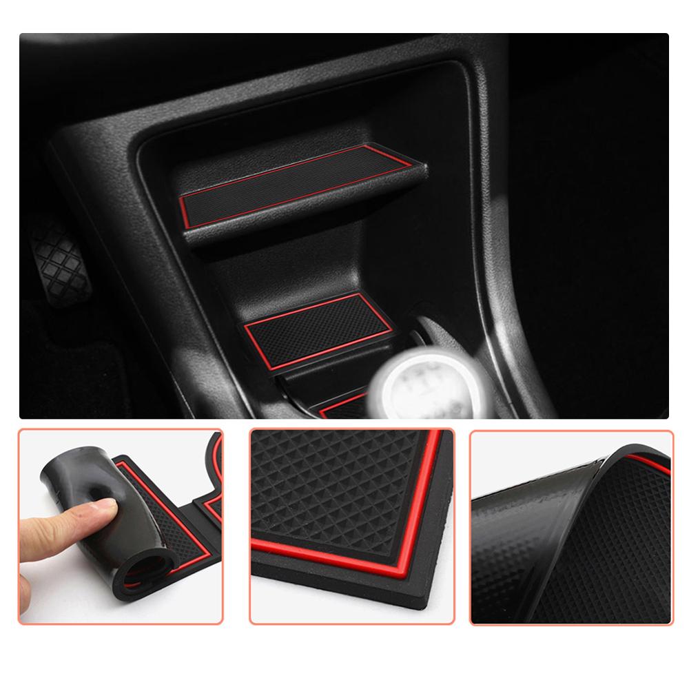 Rubber Anti-Slip Interior Storage Mats (9pcs) for VW UP / Seat Mii / Skoda Citigo (2016-2019)