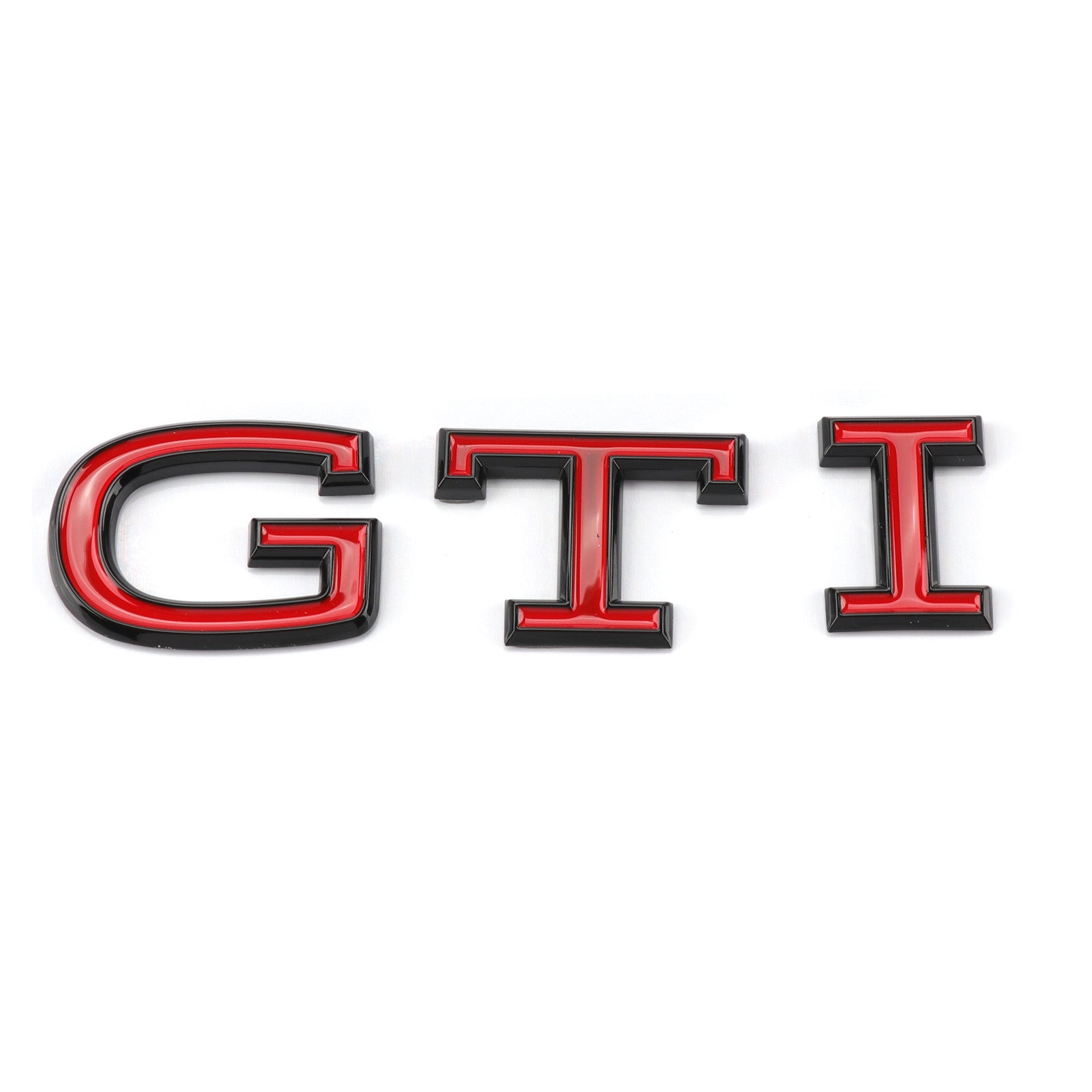 Volkswagen GTI Central Rear Boot Badge (2021+ Version) Black + Red / Red + Silver