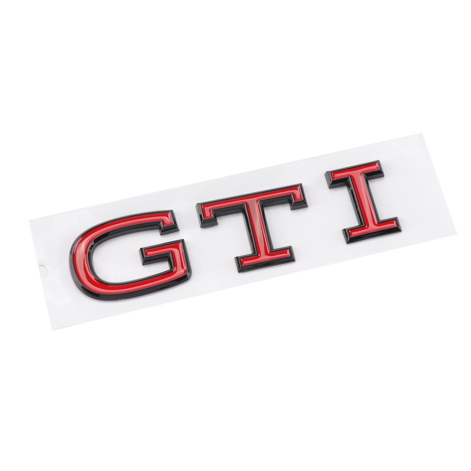 Volkswagen GTI Central Rear Boot Badge (2021+ Version) Black + Red / Red + Silver
