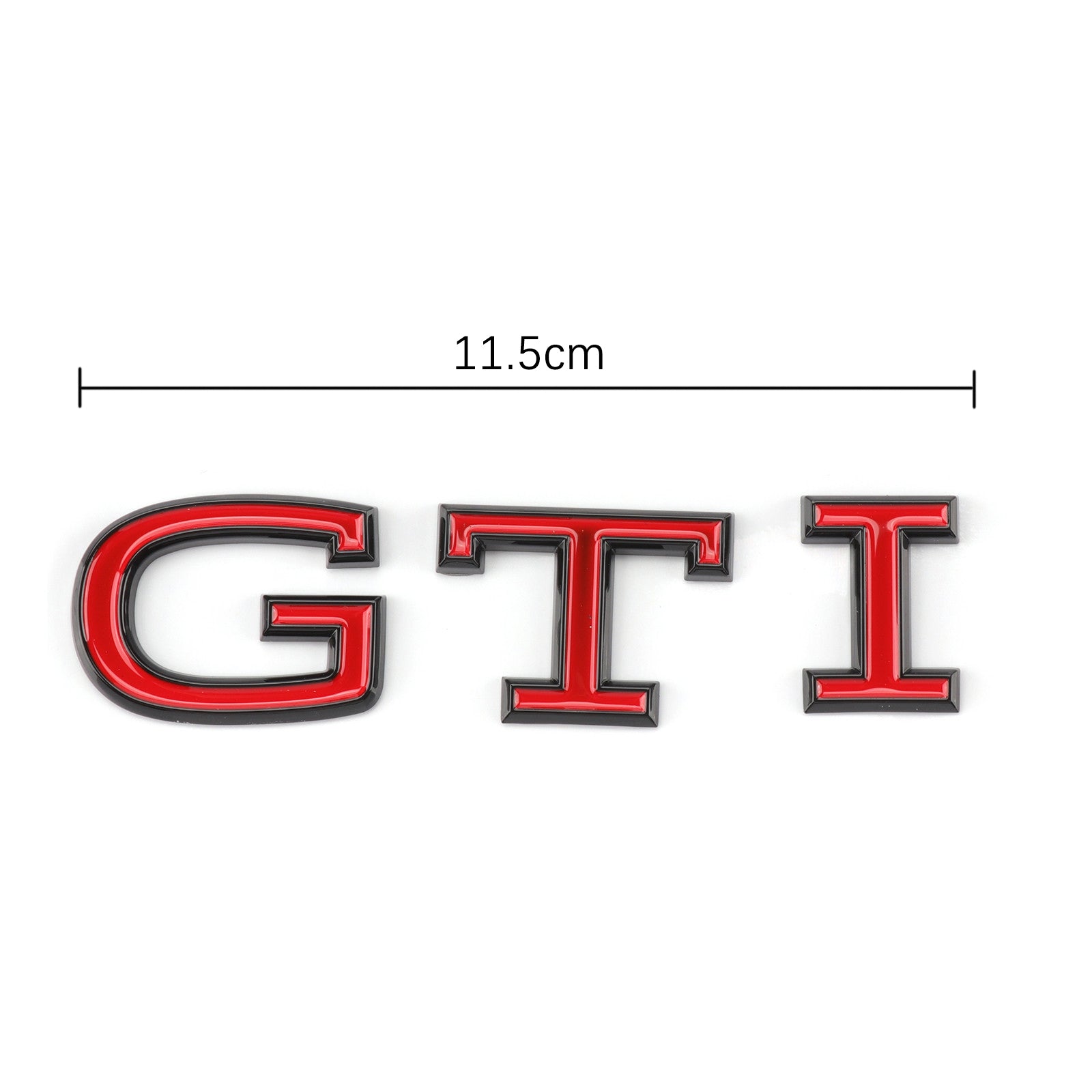 Volkswagen GTI Central Rear Boot Badge (2021+ Version) Black + Red / Red + Silver