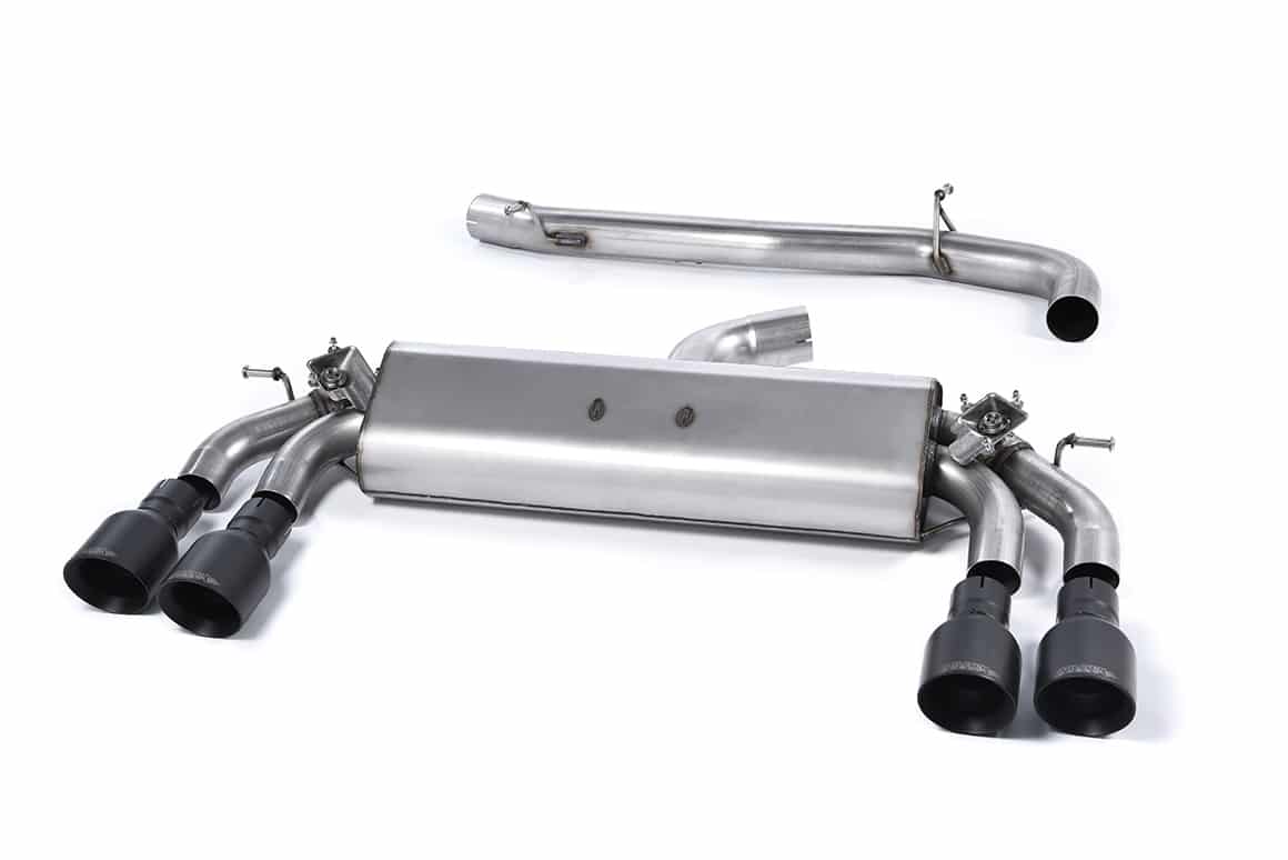 Milltek VW Golf MK7 R 2.0 TSI (300PS) (14+) Non-Resonated Cat-Back Exhaust- Cerakote Black Round Tips – SSXVW404 - Diversion Stores Car Parts And Modificaions