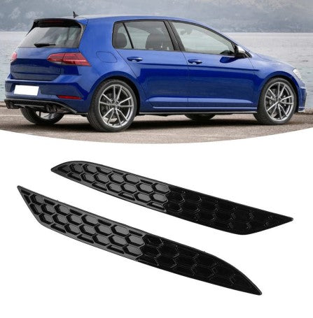 Honeycomb Style Rear Reflector Strip Covers in Gloss Black for Volkswagen Golf MK7 & MK7.5 (2013-2019)