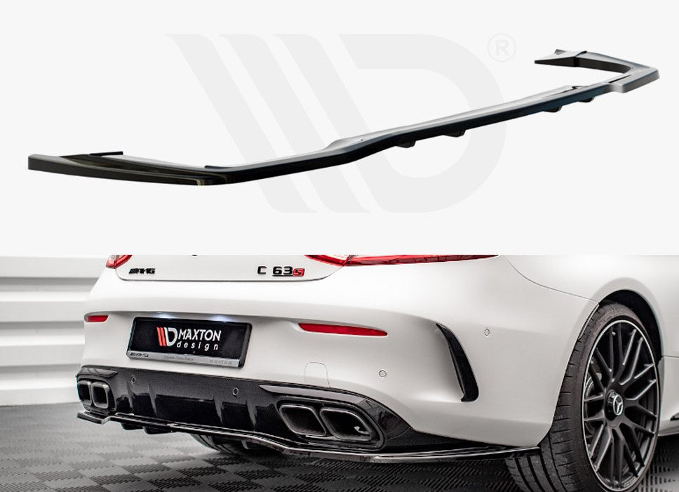 Maxton Design Central Rear Splitter (Vertical Bars) Mercedes-AMG C 63AMG Coupe C205 Facelift (2018-2021)