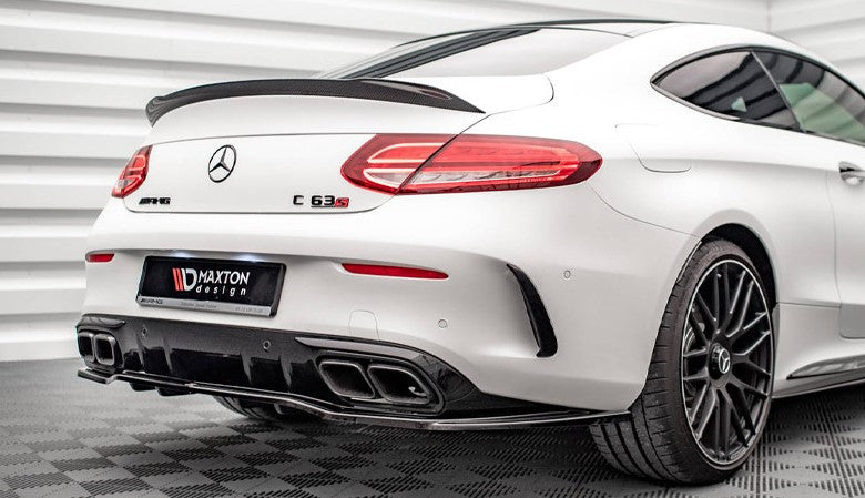 Maxton Design Central Rear Splitter (Vertical Bars) Mercedes-AMG C 63AMG Coupe C205 Facelift (2018-2021)