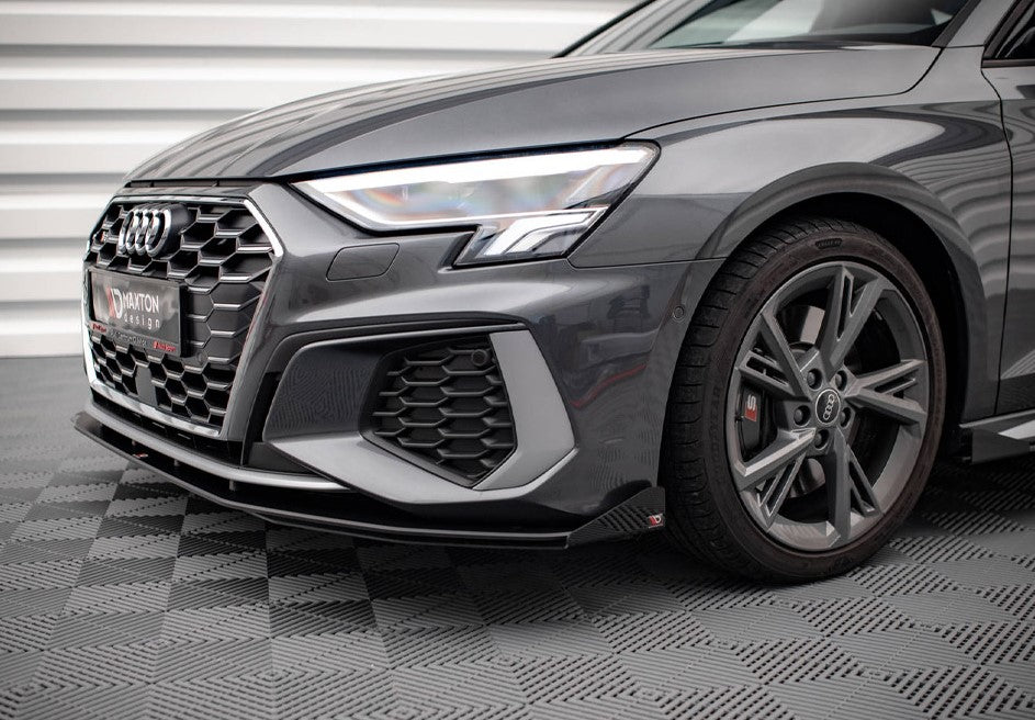 Maxton Design Street Pro Front Splitter V.1 (+Flaps) Audi S3/A3 S-Line 8Y