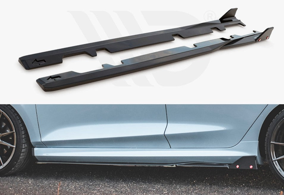 Maxton Design Side Skirts Diffusers (+Flaps) V.2 Ford Fiesta Mk8 ST/ST-Line
