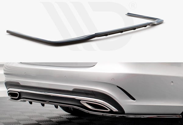 Maxton Design Central Rear Splitter (Vertical Bars) Mercedes E AMG-Line Saloon W212 Facelift (2012-2016)
