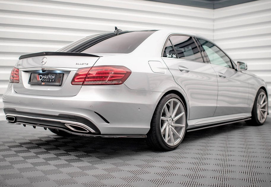 Maxton Design Central Rear Splitter (Vertical Bars) Mercedes E AMG-Line Saloon W212 Facelift (2012-2016)