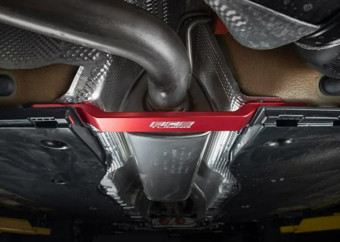 ECS Tuning Billet Aluminum Rear Tunnel Brace Red Anodized - MQB