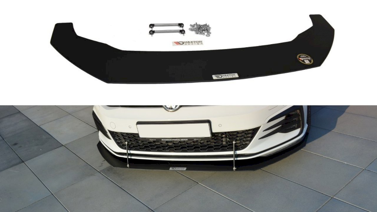 Maxton Design Racing Front Splitter With Tie Bars V.1 For Volkswagen Golf MK7.5 GTI/GTD/GTE (2017-2019)