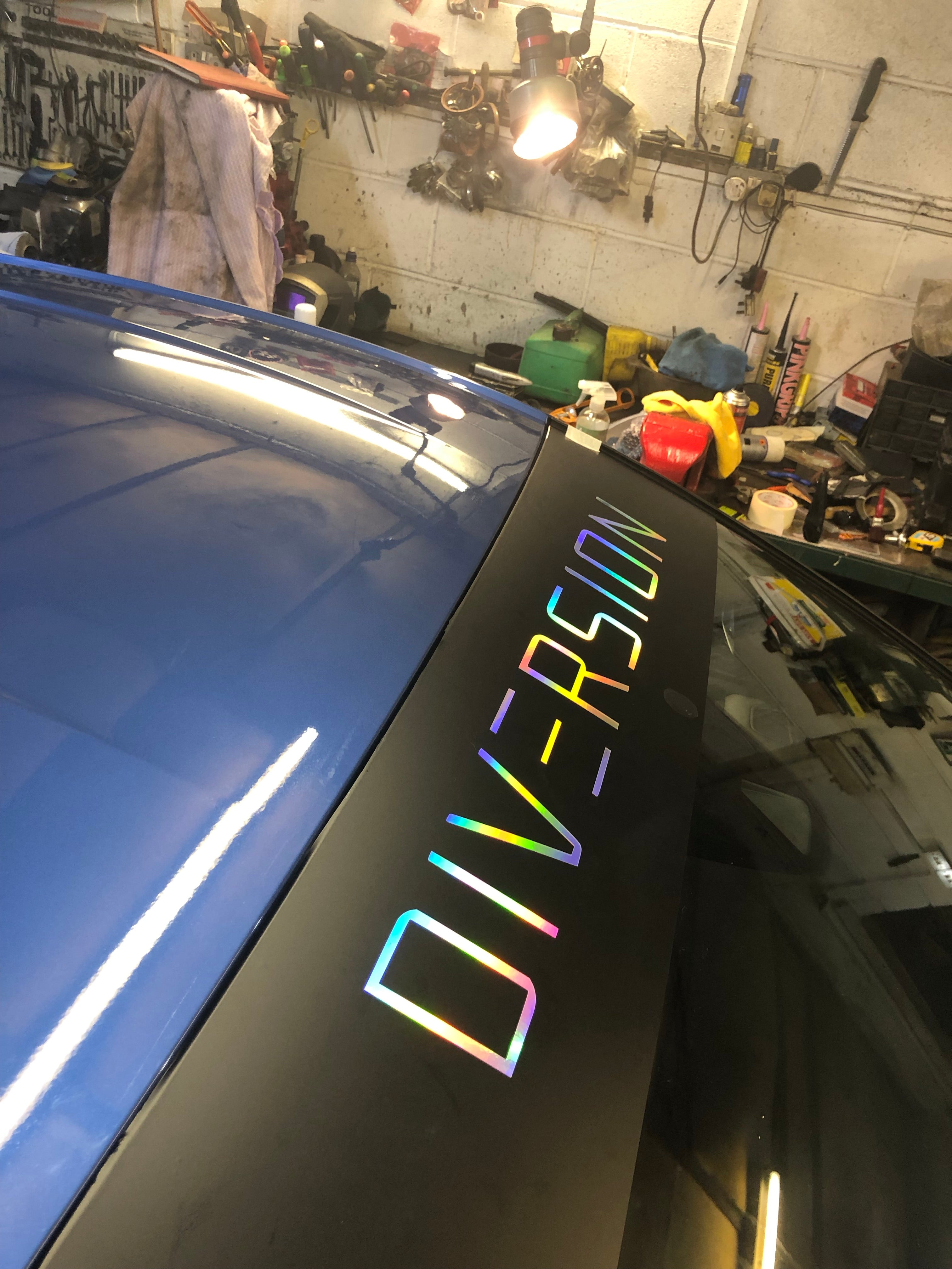 DIVERSION Sun Strip / Window Banner (OIL SLICK/MULTICOLOURED) - Diversion Stores Car Parts And Modificaions