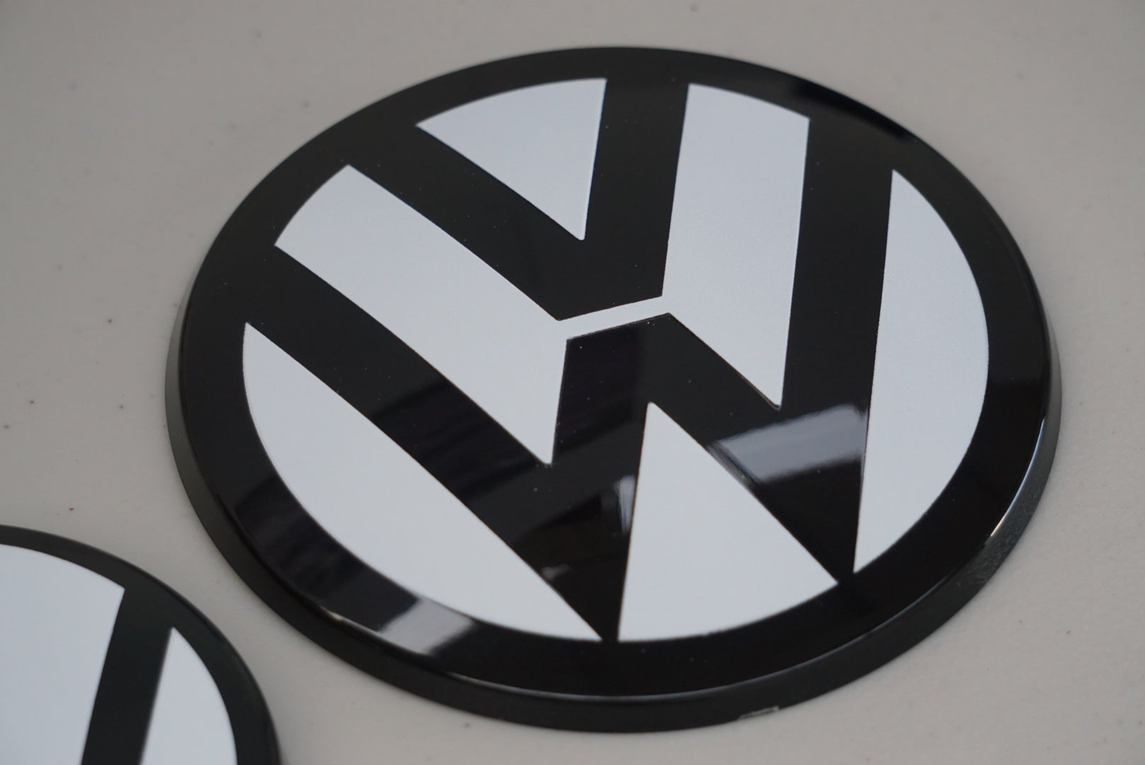 Volkswagen AW Polo MK6 / MK6.5 Black / White ACC RADAR Front and Rear Plastic Badge Overlays (2018+ Models)
