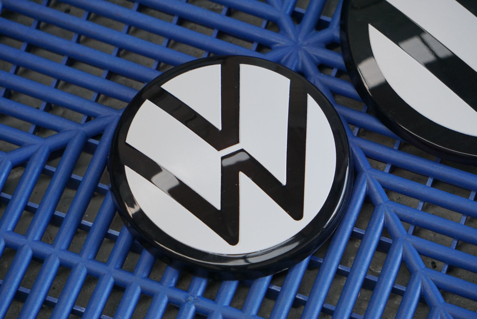 Volkswagen AW Polo MK6 / MK6.5 Black / White ACC RADAR Front and Rear Plastic Badge Overlays (2018+ Models)