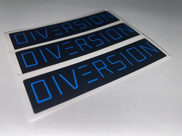 DIVERSION Blue Gel Badge / Self Adhesive (8cm x 2cm)