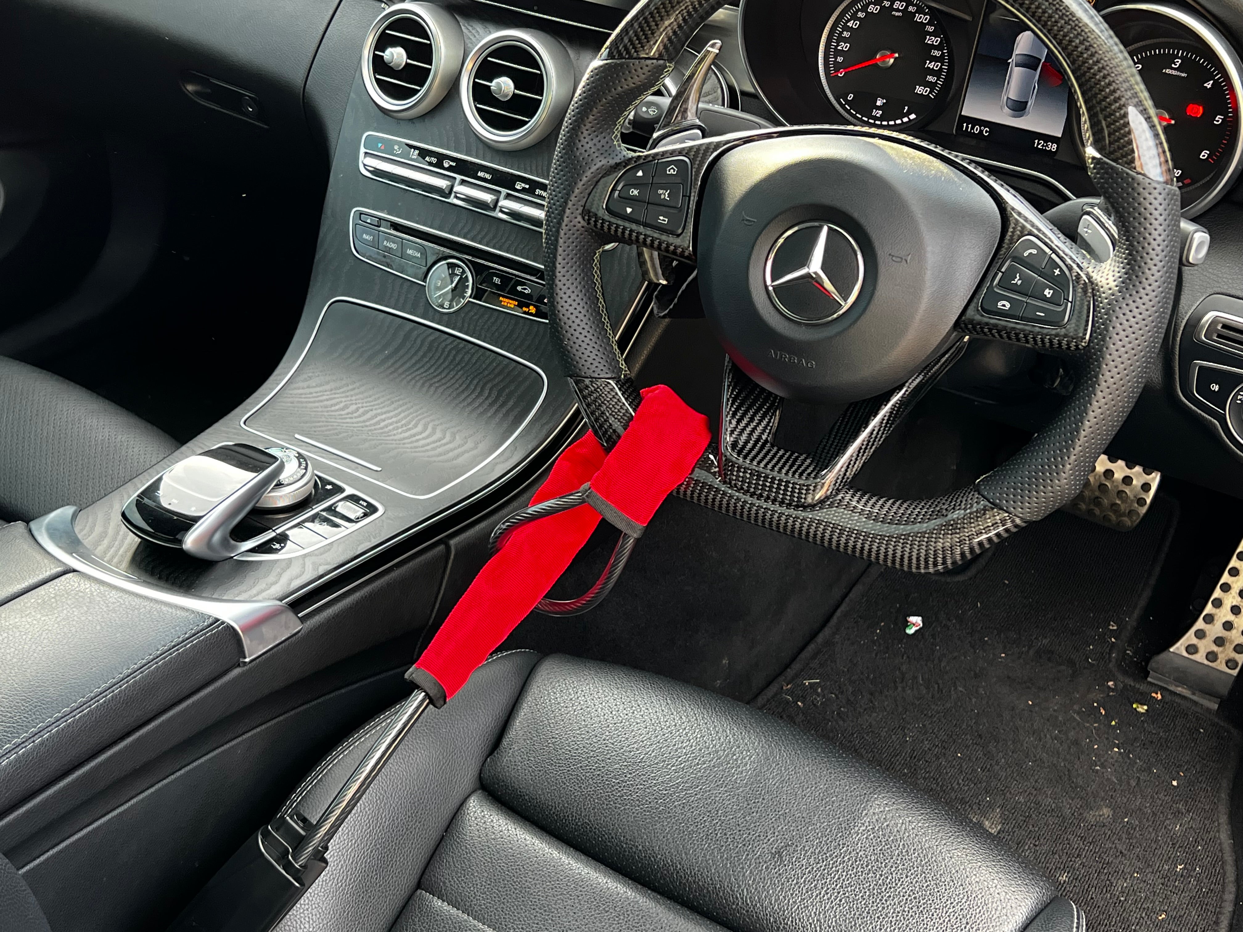 Universal Car Steering Wheel Seat Belt Lock (Anti Theft Device)