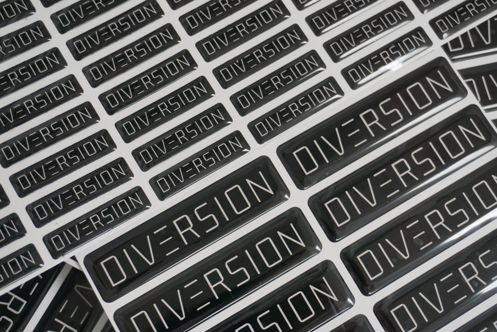 DIVERSION Gel Boot / Trunk Self Adhesive Badge (Black & White)