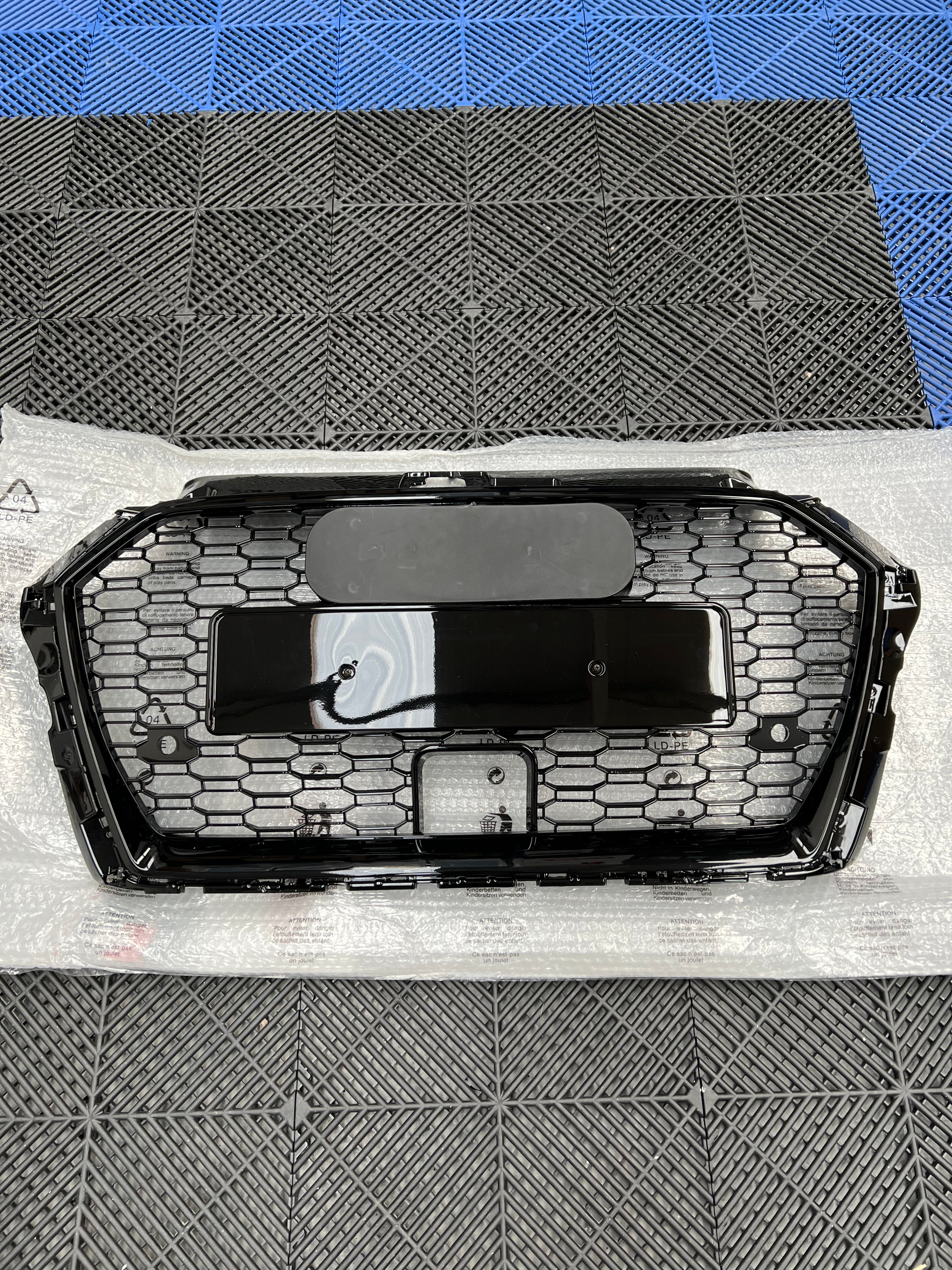 Audi A3 / S3 8V (Facelift) Replacement Honeycomb Front Grille in Gloss Black (2017-2020 Models)