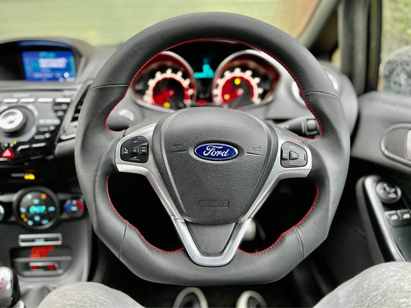 Ford Fiesta Full Leather / Alcantara Custom Steering Wheel (MK7 / MK7.5 - 2009 to 2017)