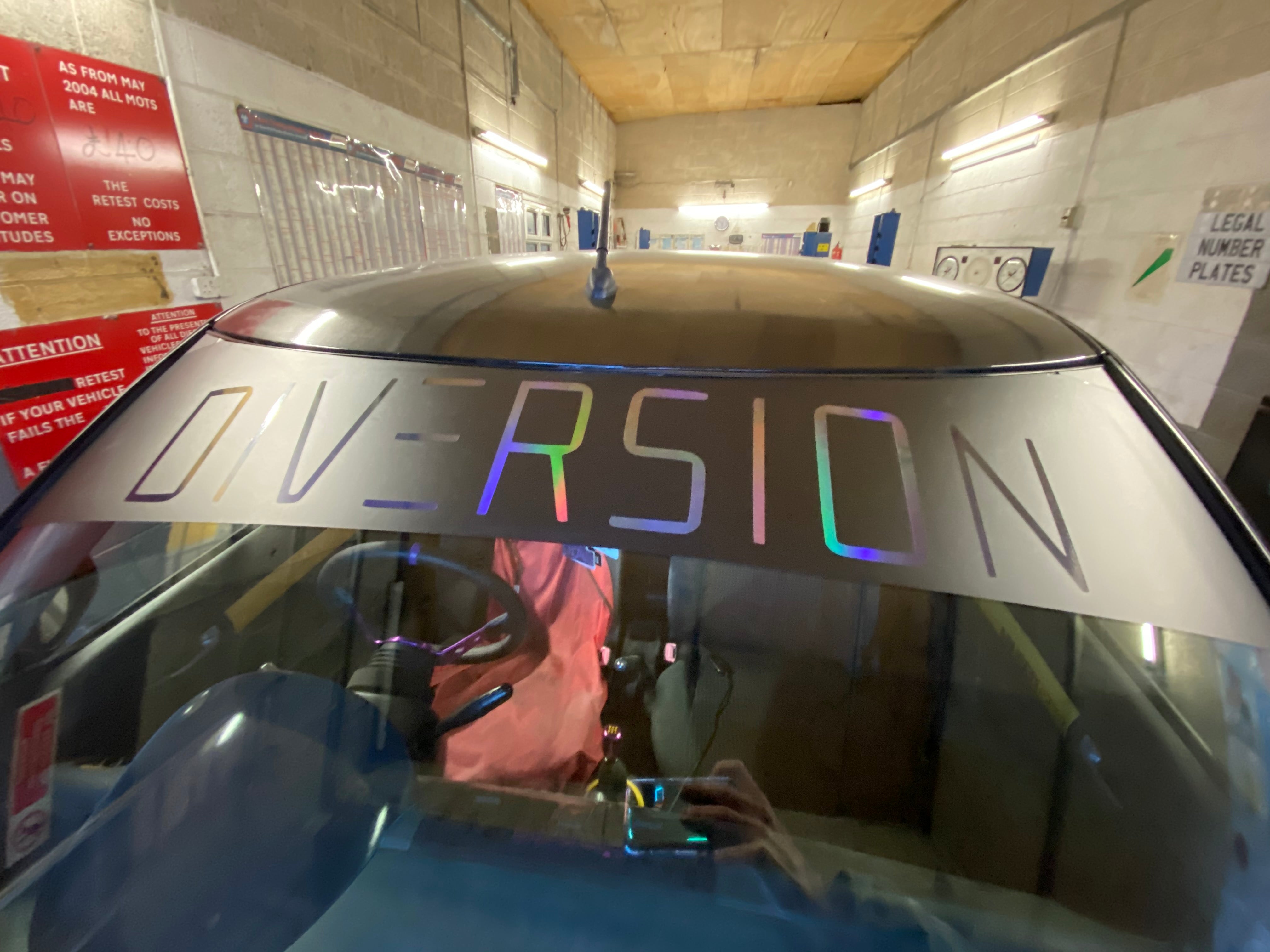 DIVERSION Sun Strip / Window Banner (BLACK OIL SLICK/MULTICOLOURED)