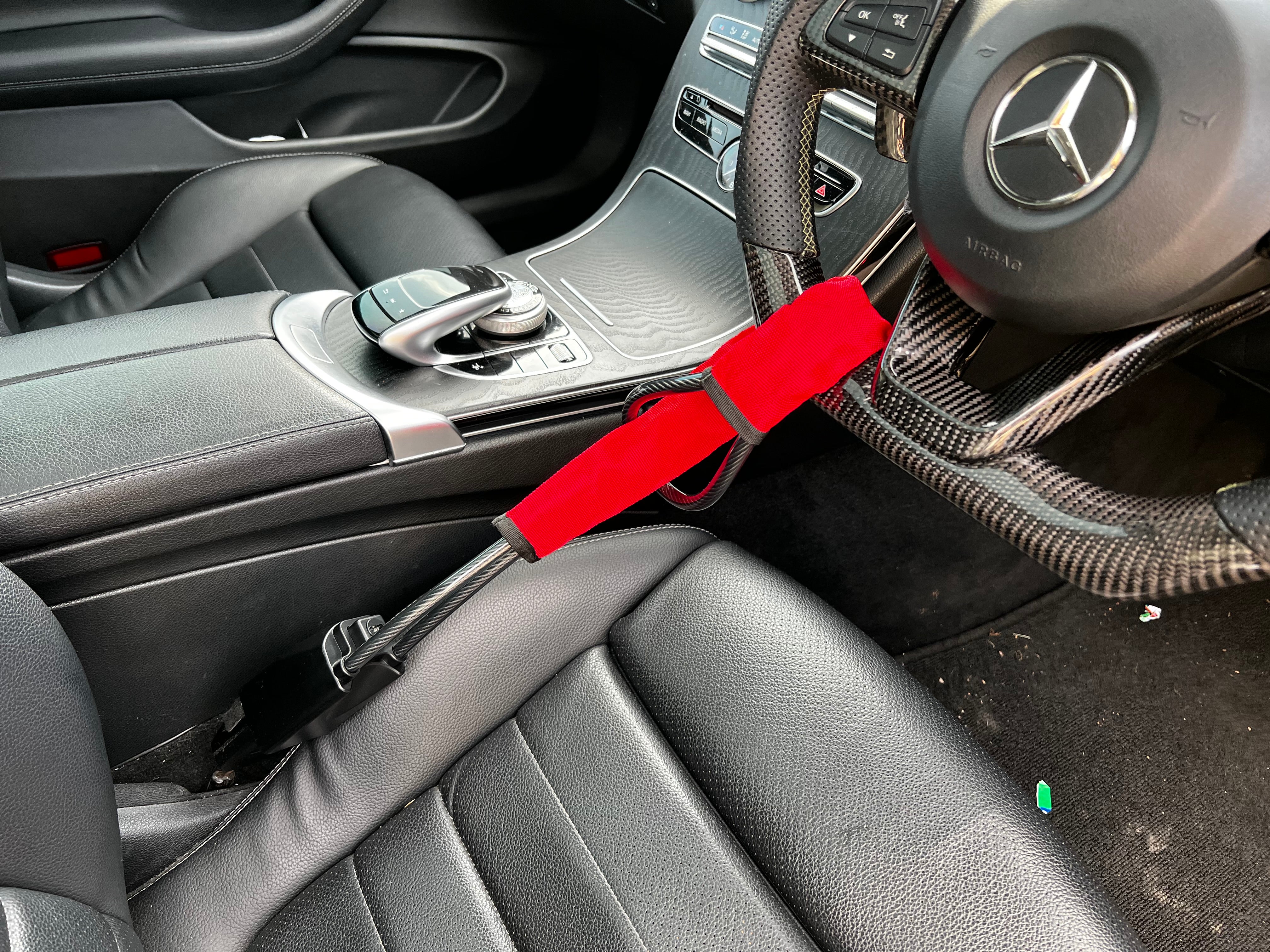 Universal Car Steering Wheel Seat Belt Lock (Anti Theft Device)