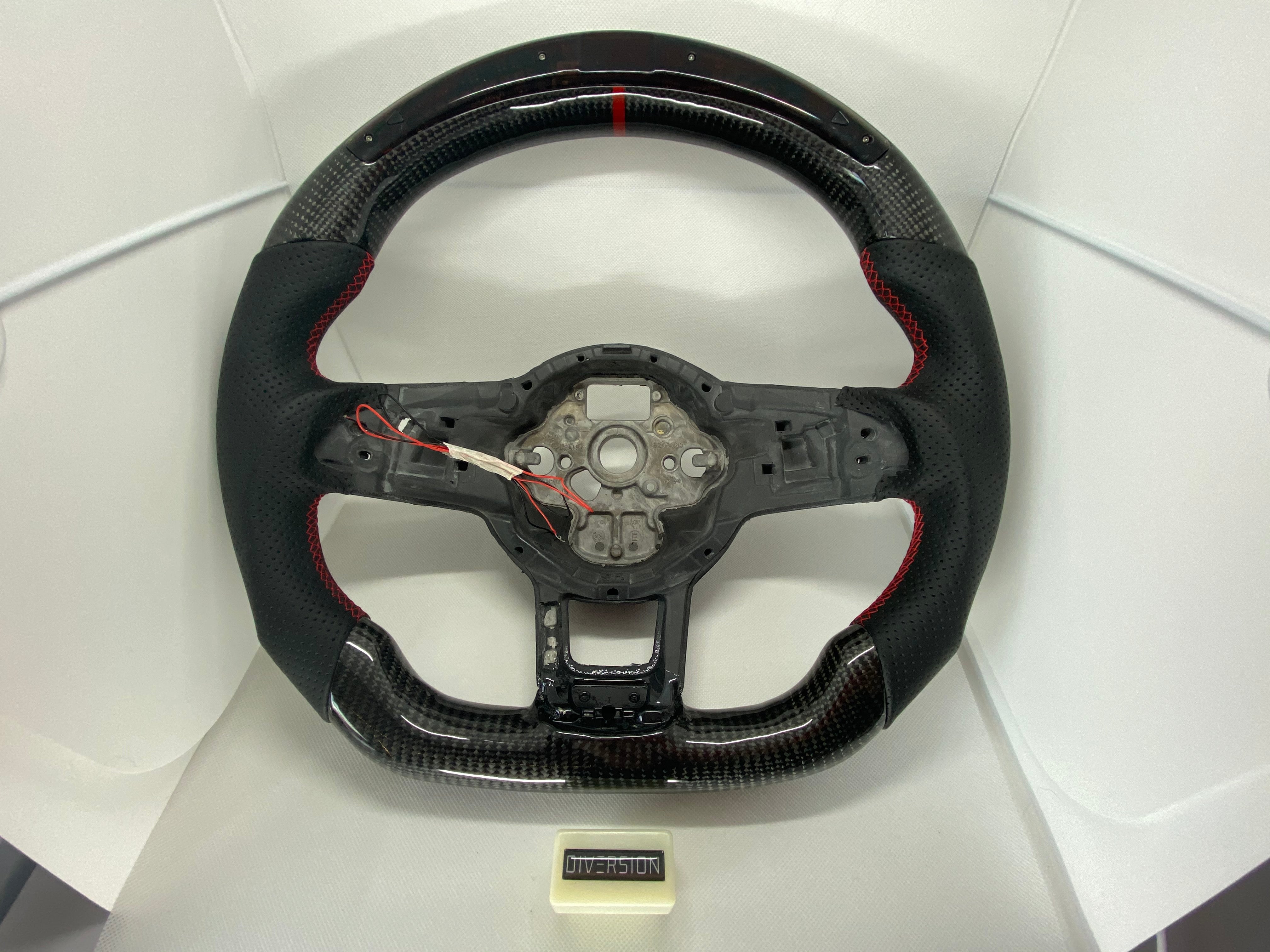 Volkswagen Polo AW MK6 GTI / R Line LED Display Carbon Fibre Steering Wheel (LED CUSTOM / 2018+ Models)